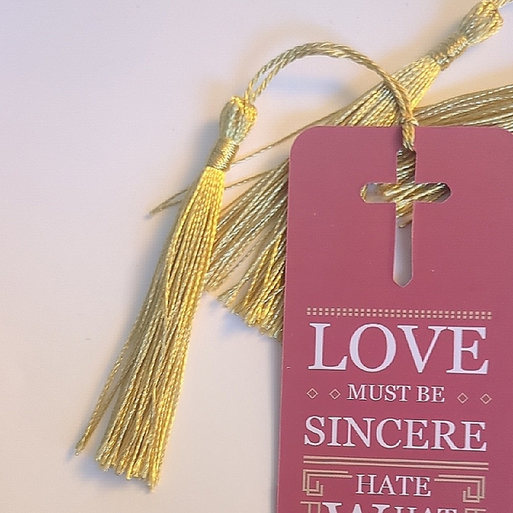Christian Scripture Inspirational Bookmark Set with Tassels Set Of 5 - Picture 4 of 5